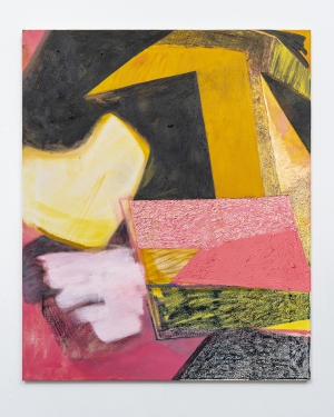 Square Peg, oil, pumice on canvas 86 x 71cm